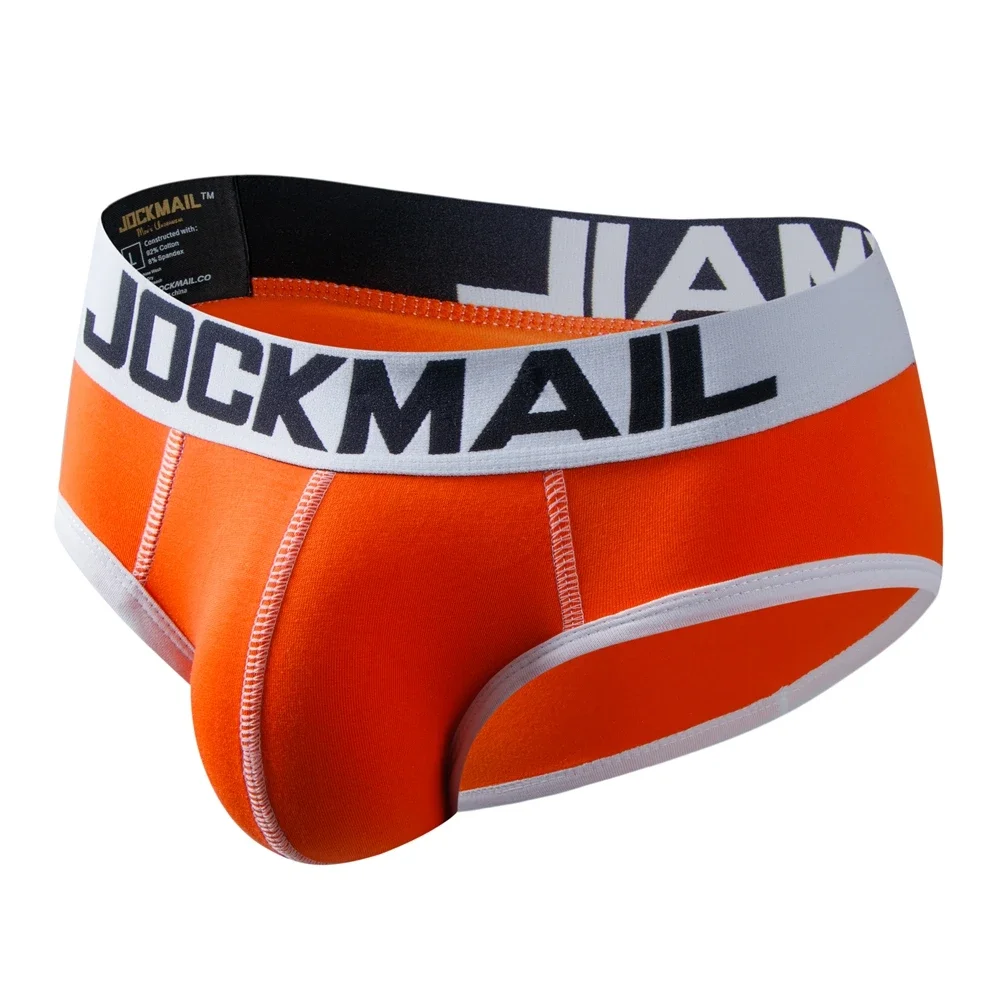 Męskie figi bikini bawełniane bezszwowe 339orange