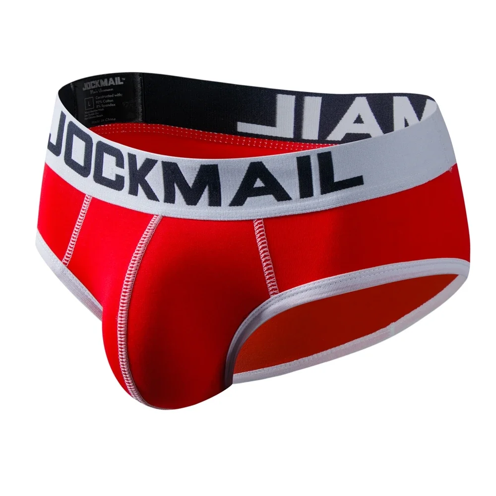 Męskie figi bikini bawełniane bezszwowe 339red