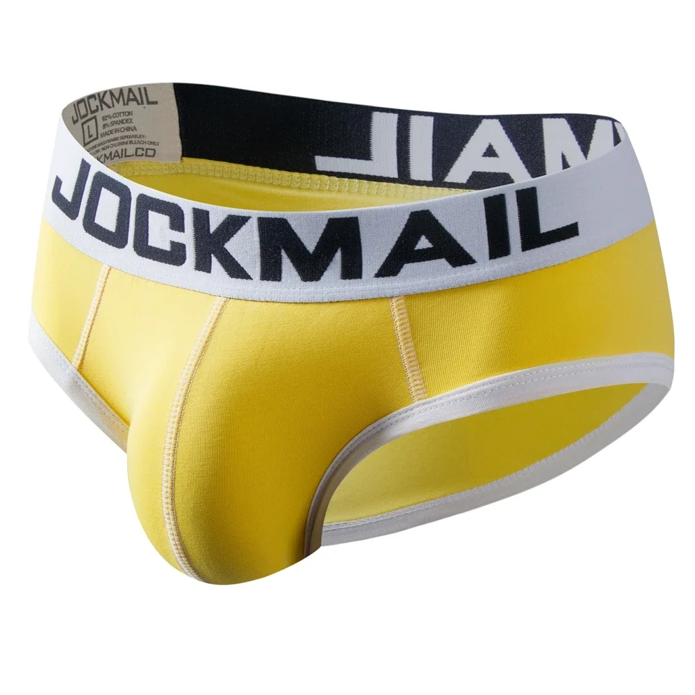 Męskie figi bikini bawełniane bezszwowe 339yellow