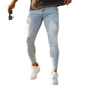 Męskie jeansy skinny z wysoką elastycznością Jn02