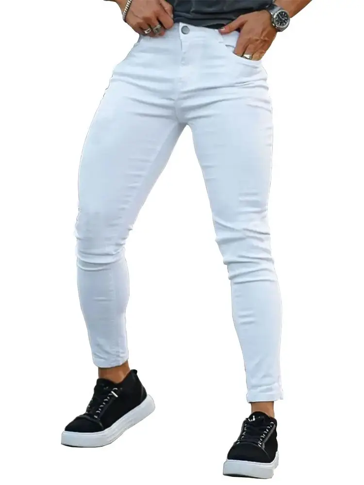 Męskie jeansy skinny z wysokim stretchem Jn09