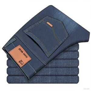 Męskie jeansy slim fit w stylu biznesowym Kolor obrazu