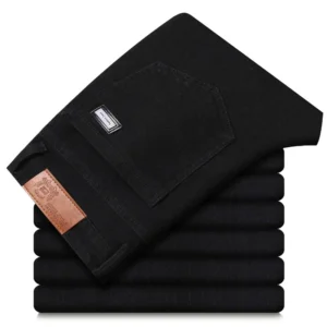 Męskie jeansy slim ze stretchem w streetwearowym stylu Czarny