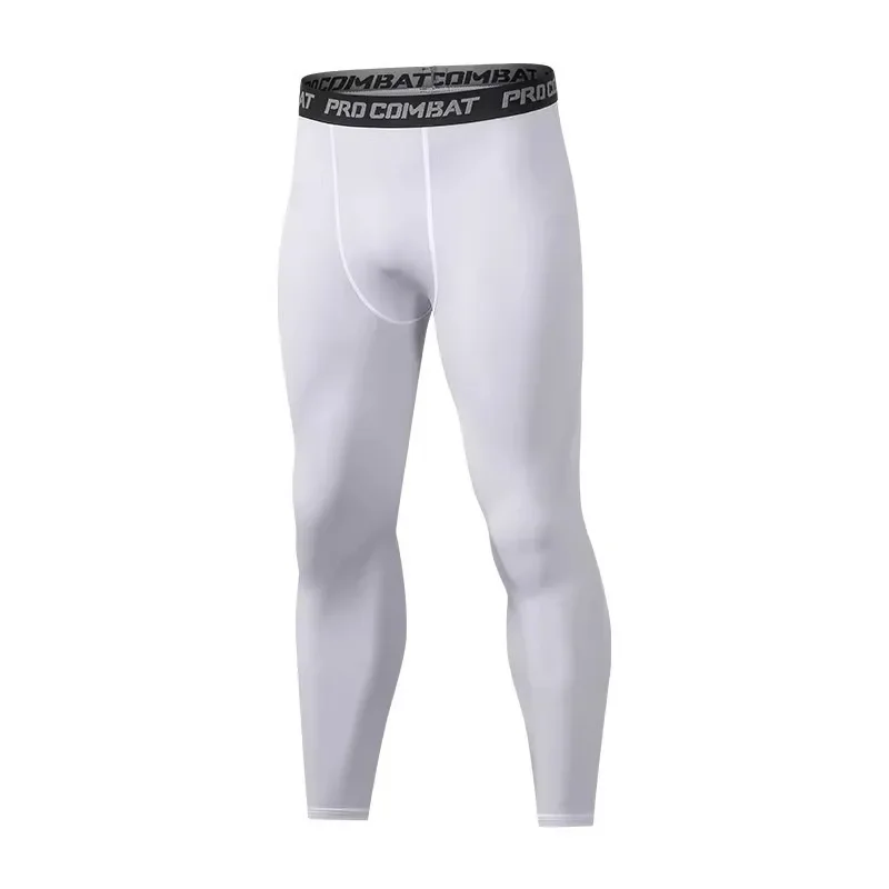 Męskie legginsy kompresyjne sportowe Cool Dry Biały