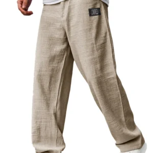 Męskie luźne spodnie joggery w stylu vintage z naszywkami Khaki