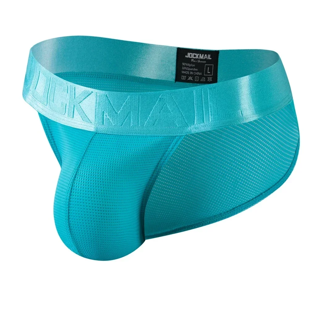 Męskie majtki bikini z oddychającej siatki, szybkoschnące 387aqua