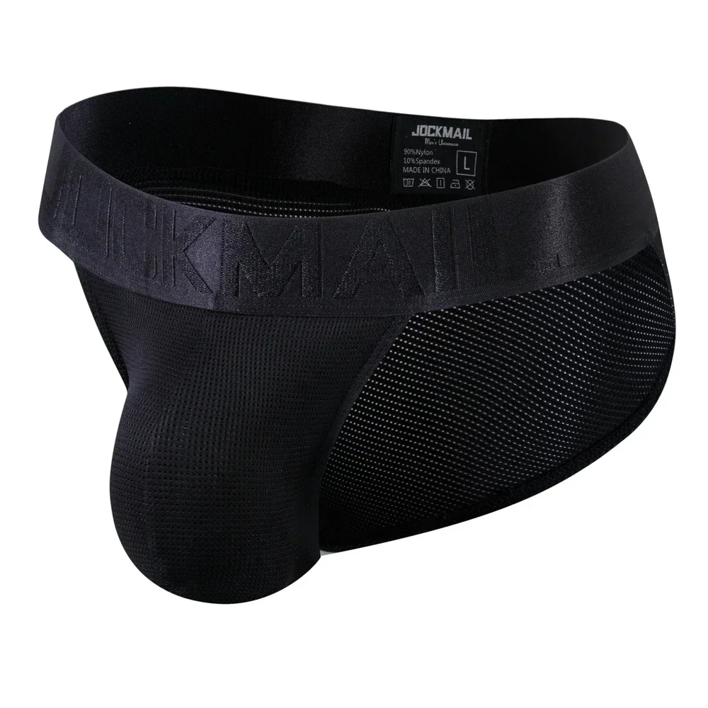 Męskie majtki bikini z oddychającej siatki, szybkoschnące 387black