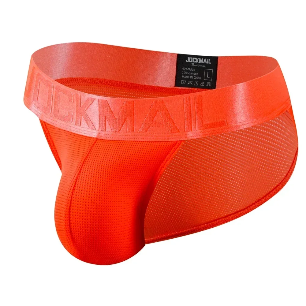 Męskie majtki bikini z oddychającej siatki, szybkoschnące 387orange