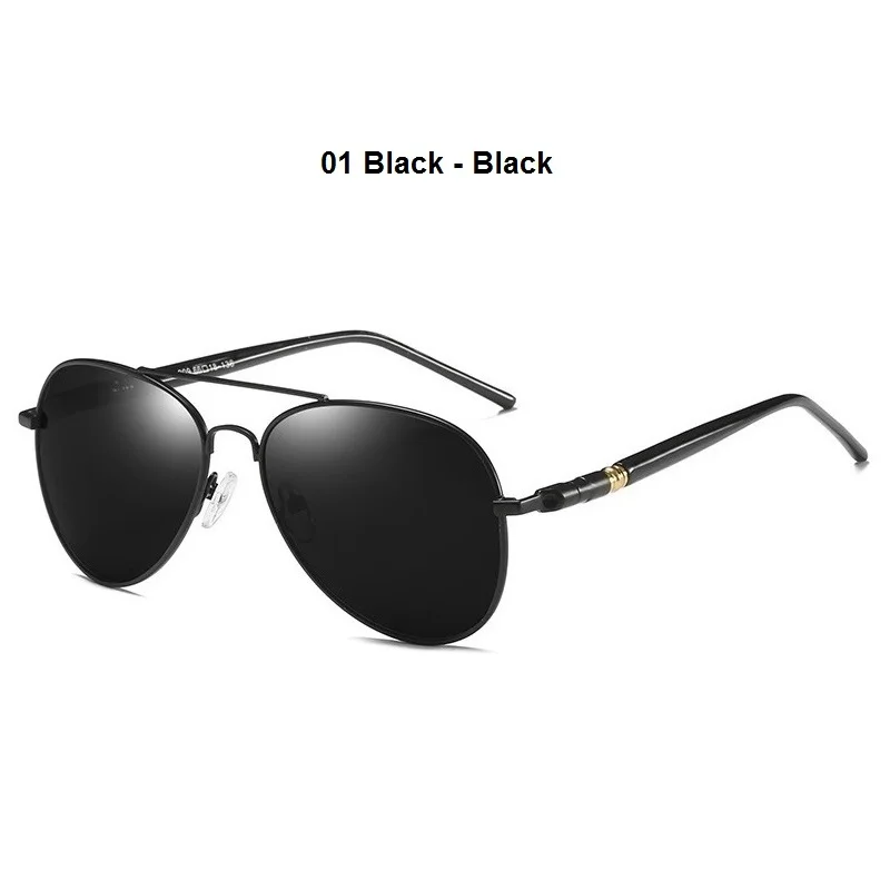 Męskie okulary przeciwsłoneczne pilotki do jazdy w stylu vintage Czarny