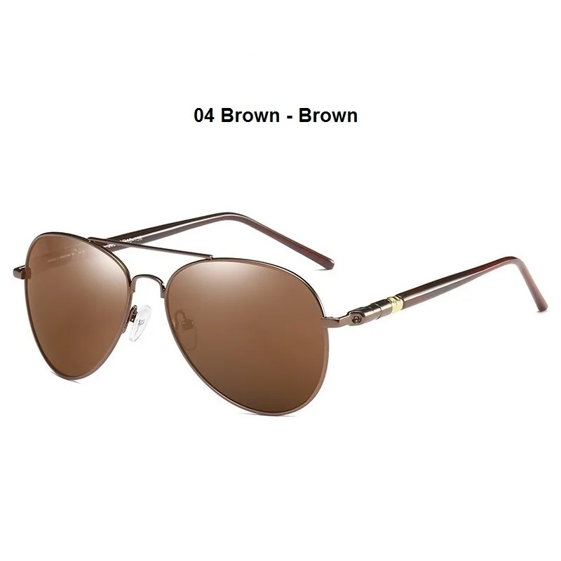 Męskie okulary przeciwsłoneczne pilotki do jazdy w stylu vintage Brązowy