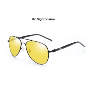 Męskie okulary przeciwsłoneczne pilotki do jazdy w stylu vintage 07 night vision