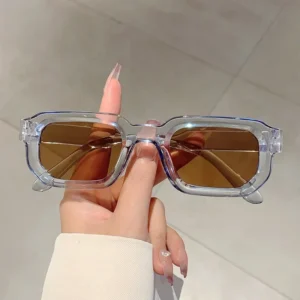 Męskie okulary przeciwsłoneczne prostokątne w stylu vintage UV400 B