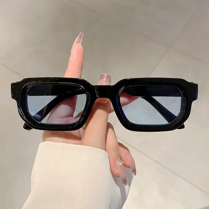 Męskie okulary przeciwsłoneczne prostokątne w stylu vintage UV400 E