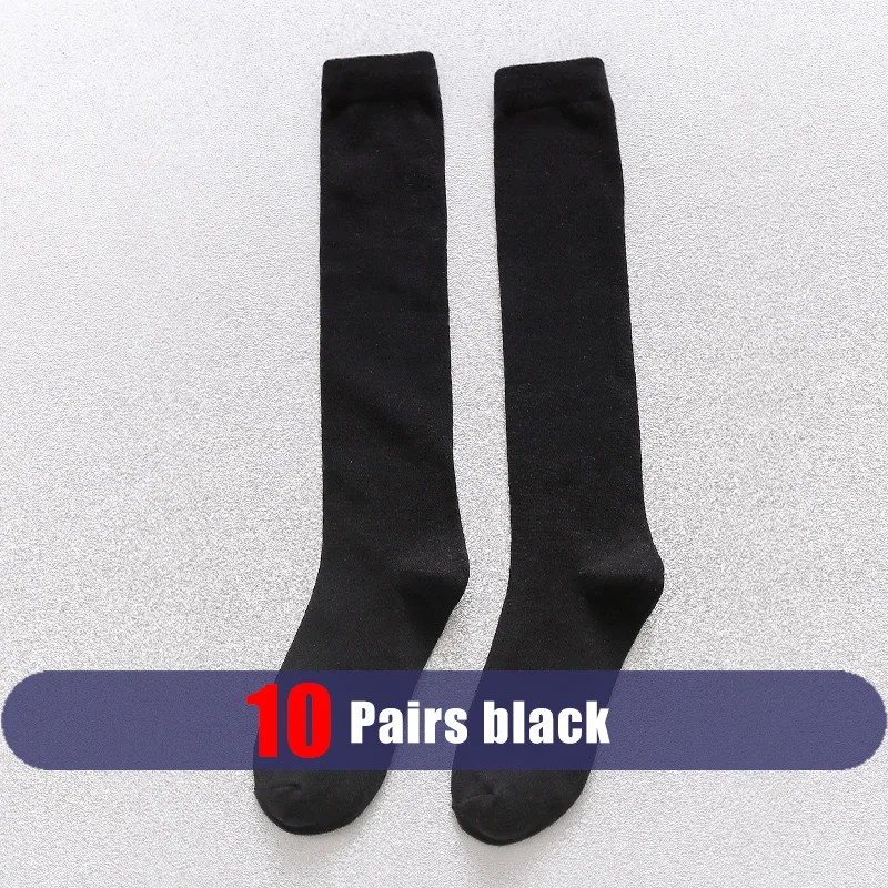 Męskie skarpetki bawełniane podkolanówki za kolano 10 pairs balck