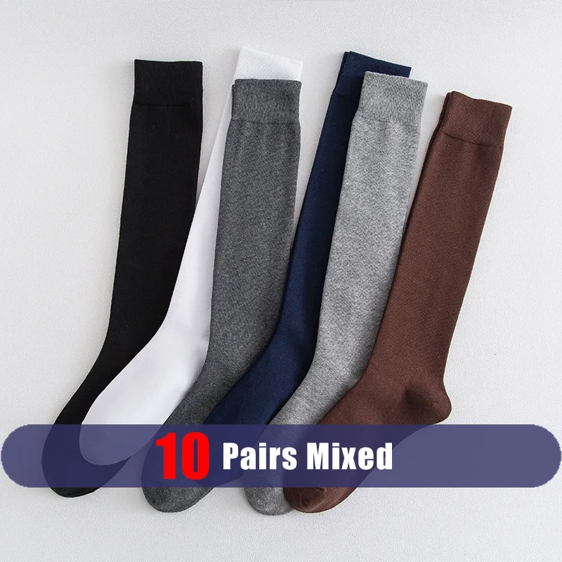 Męskie skarpetki bawełniane podkolanówki za kolano 10 pairs mixed