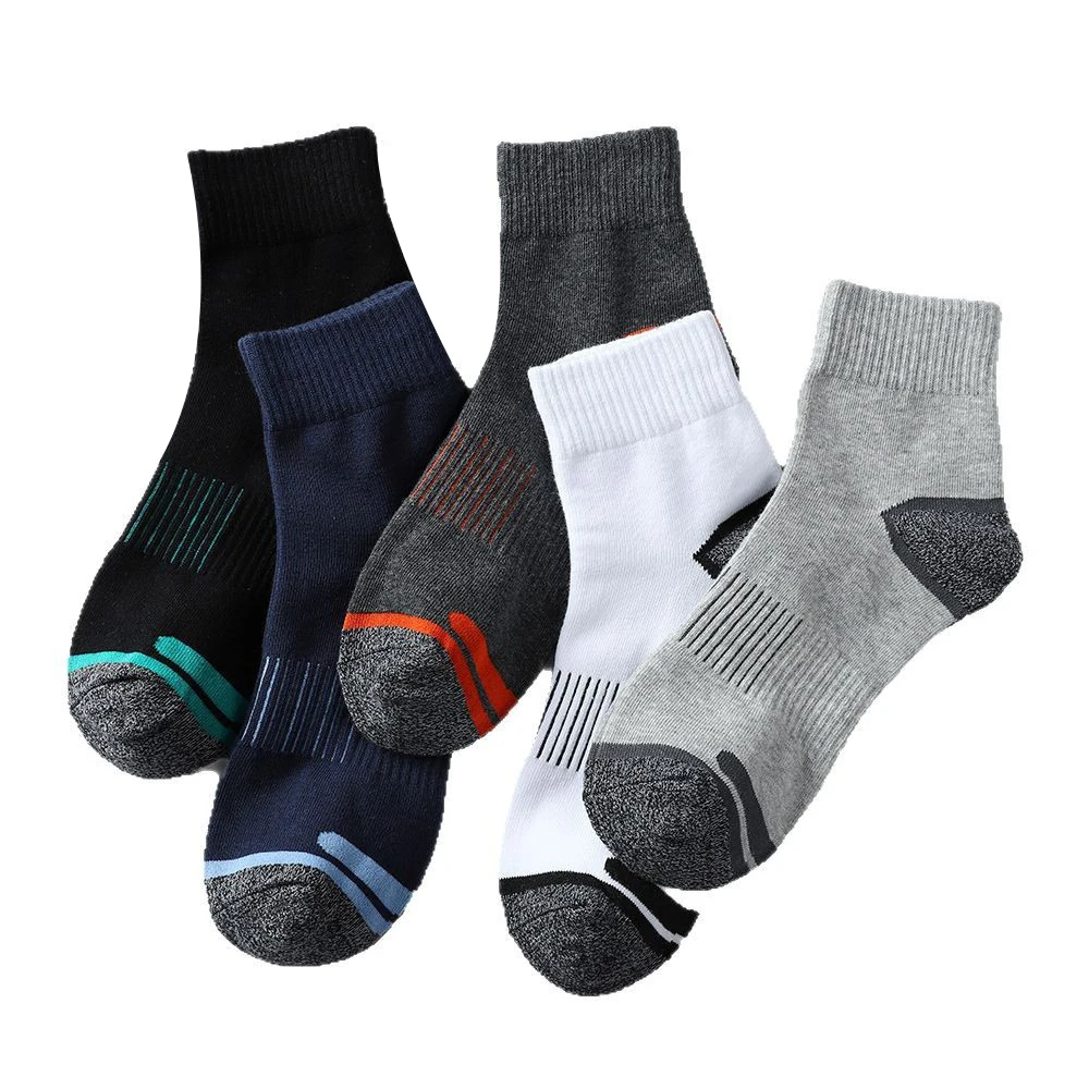 Męskie skarpety bawełniane sportowe, zestaw, czarne, rozmiar 38-45 5pairs