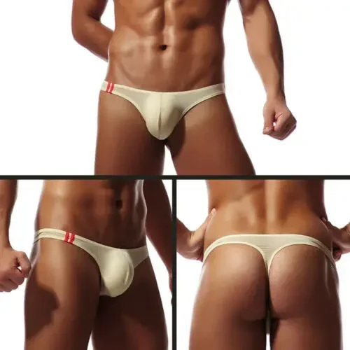 Męskie stringi jockstrap oddychające bawełna Morelowy