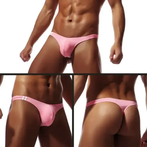Męskie stringi jockstrap oddychające bawełna Różowy