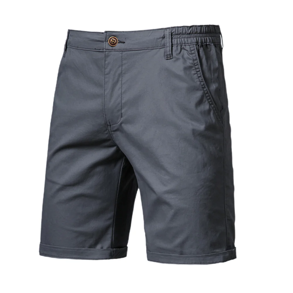Męskie szorty bawełniane z elastyczną talią na lato Darkgrey