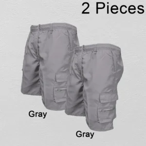 Męskie szorty cargo bojówki z dużymi kieszeniami Gray2