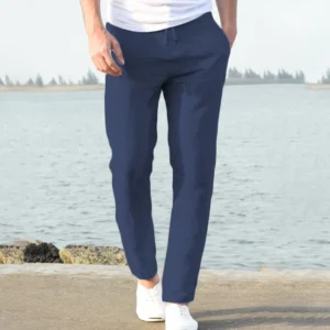 Męskie lniano-bawełniane szorty ze sznurkiem w stylu streetwear Mmck 01