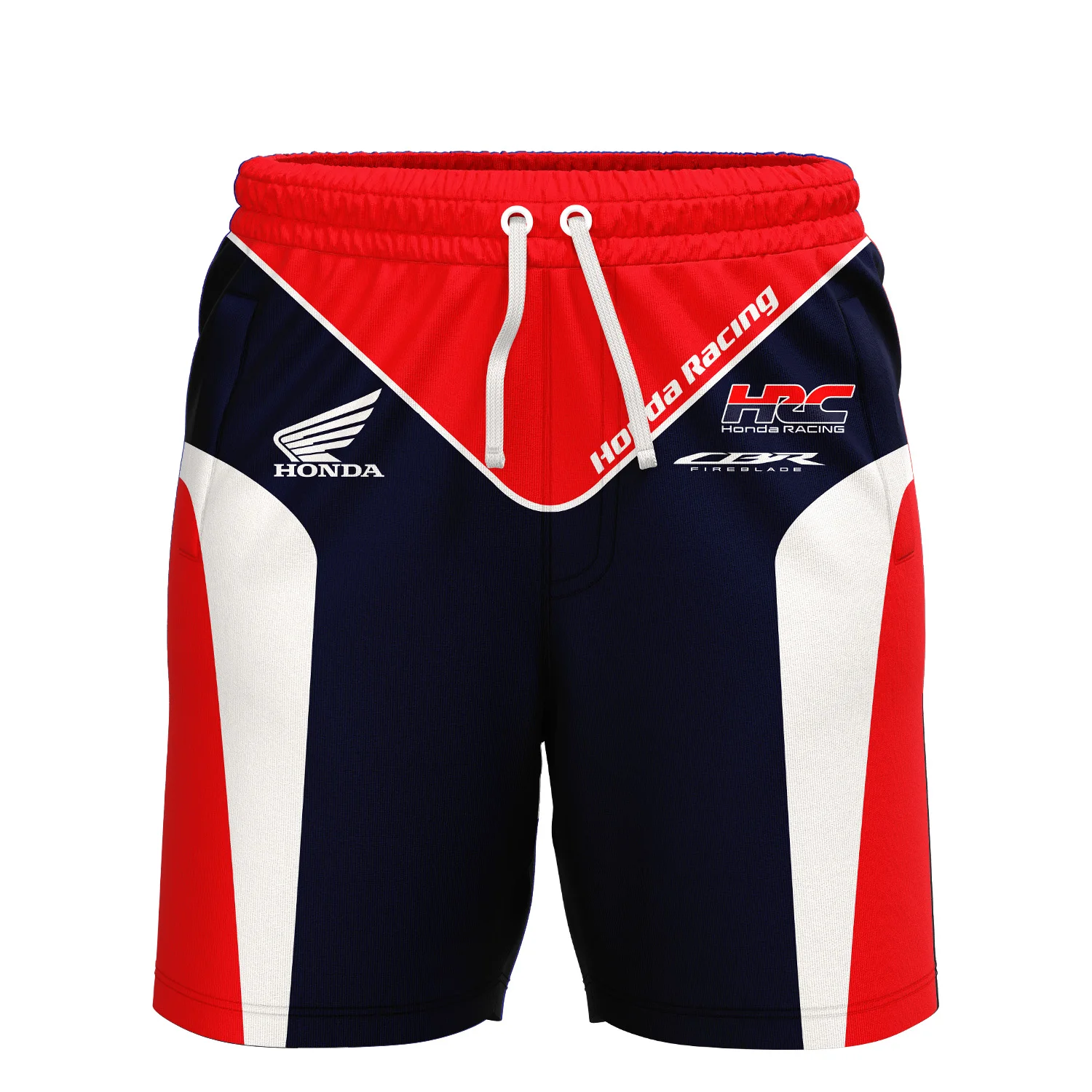 Męskie szorty sportowe 3D z nadrukiem racing, oddychające i szybkoschnące 2