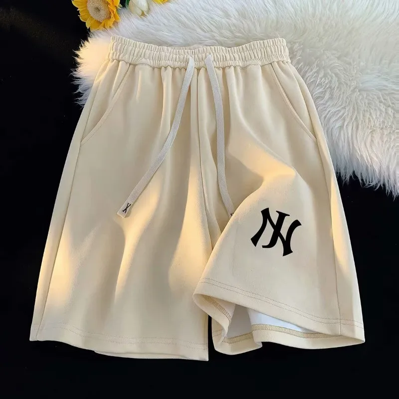 Męskie szorty sportowe oversize z nadrukiem, luźny krój streetwear Morela