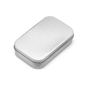 Metalowa puszka mini z zawiasem na drobiazgi i tabletki Srebrny