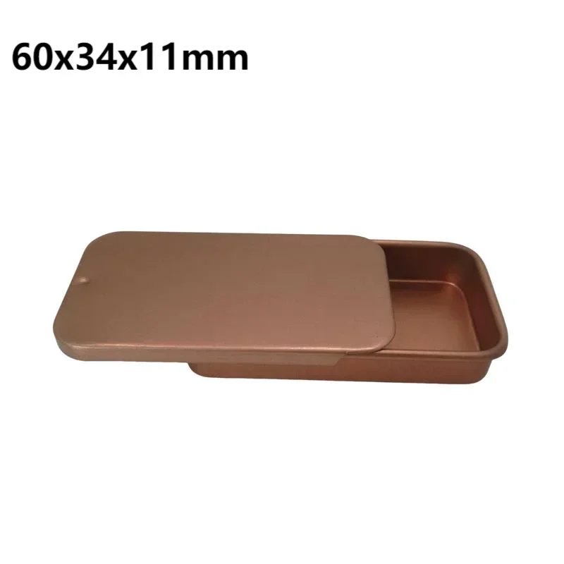 Metalowa puszka z przesuwanym wieczkiem na drobiazgi 60x34x11mm rosegold