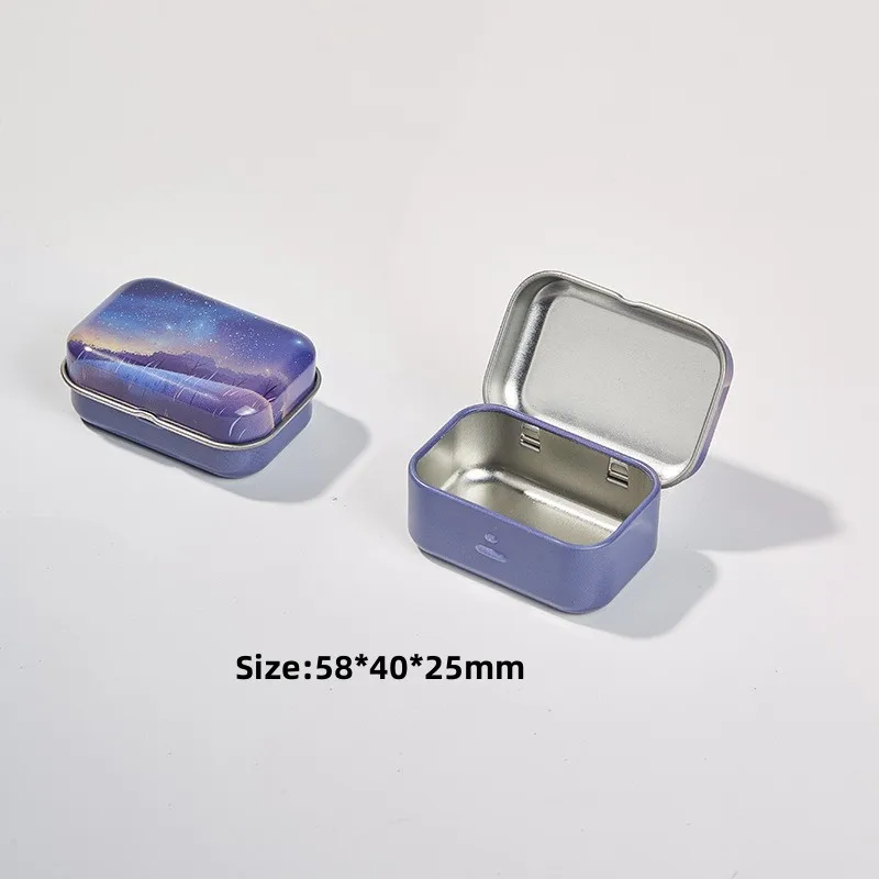 Metalowe mini pudełko na tabletki z zawiasem schowek Bordowy