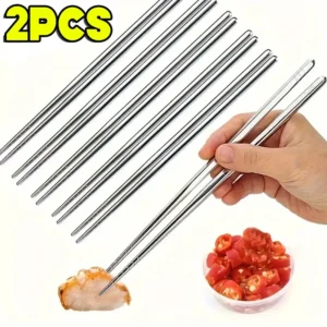 Metalowe pałeczki do sushi ze stali nierdzewnej Czarny