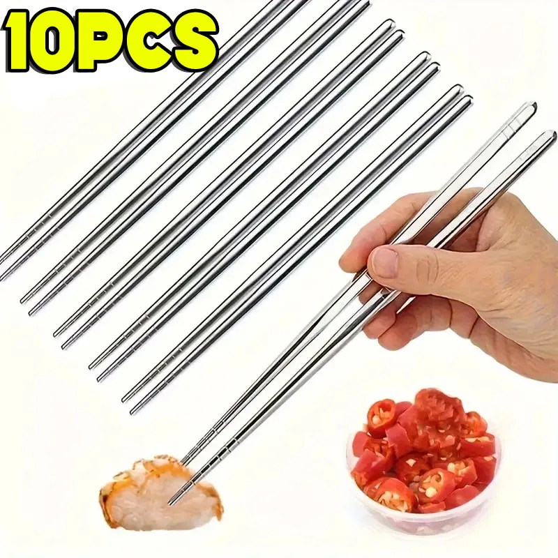 Metalowe pałeczki do sushi ze stali nierdzewnej Szary