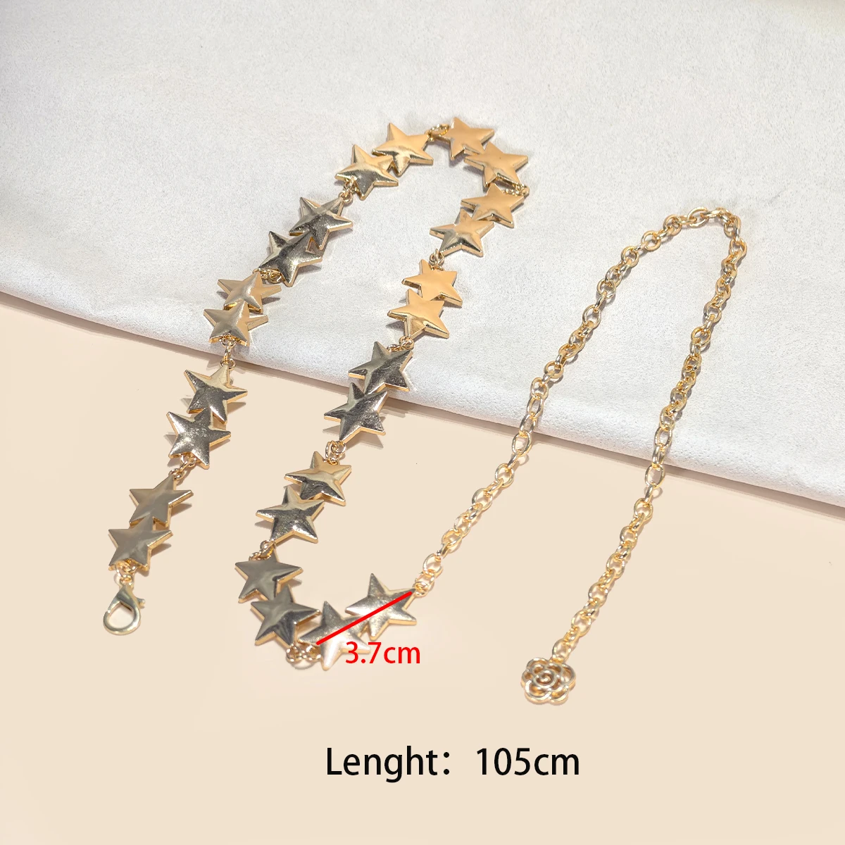 Metalowy łańcuszek do talii w stylu boho Czerwony