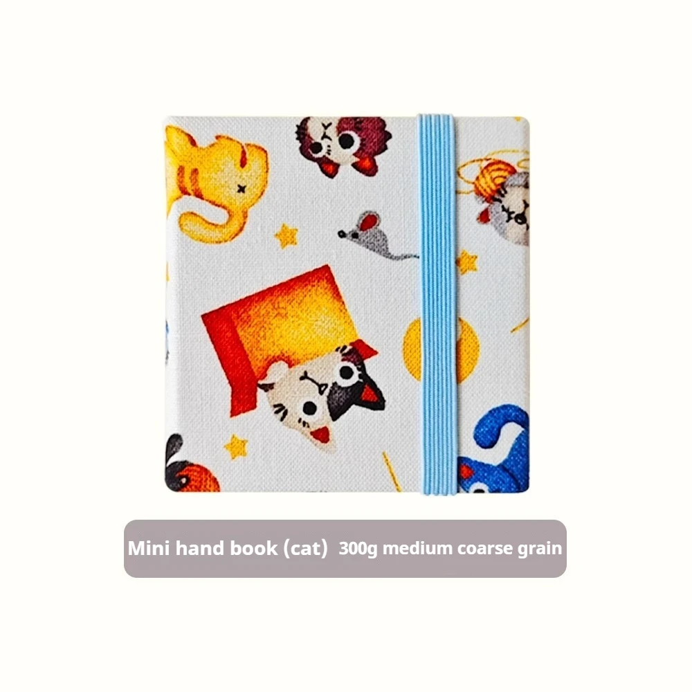 Mini album akwarelowy kwadratowy 100% bawełna 300g 20 arkuszy podróżny Srebrny