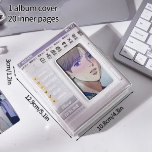 Mini album na fotokarty Kpop – segregator na zdjęcia 3 cale Khaki