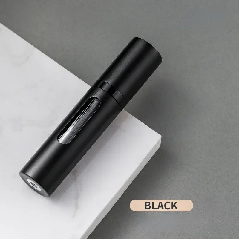 Mini atomizer do perfum 5/8ml – podróżna butelka z rozpylaczem wielokrotnego napełniania Czarny