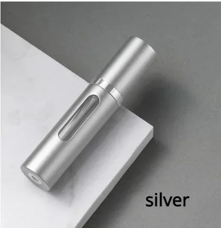 Mini atomizer do perfum 5/8ml – podróżna butelka z rozpylaczem wielokrotnego napełniania Srebrny