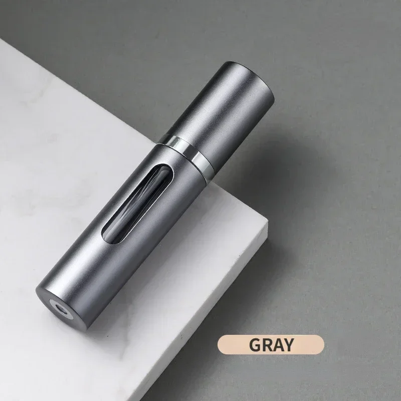 Mini atomizer do perfum 5/8ml – podróżna butelka z rozpylaczem wielokrotnego napełniania Szary