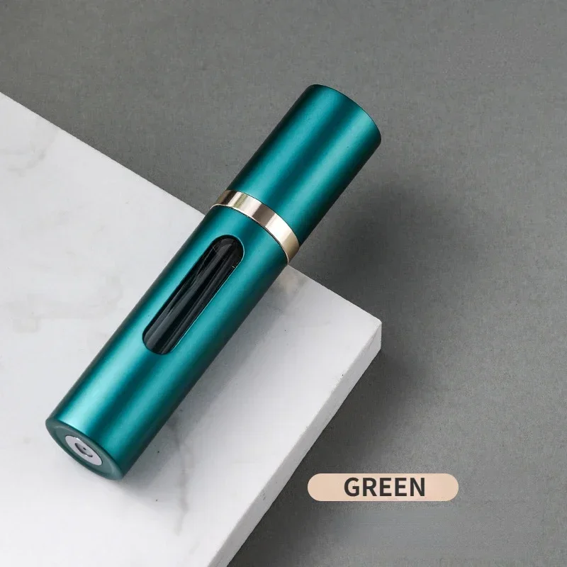 Mini atomizer do perfum 5/8ml – podróżna butelka z rozpylaczem wielokrotnego napełniania Zielony