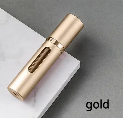 Mini atomizer do perfum 5/8ml – podróżna butelka z rozpylaczem wielokrotnego napełniania Złoto