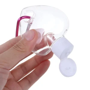 Mini butelka do perfum w sprayu 50 ml z haczykiem - podróżna Jasnoszary