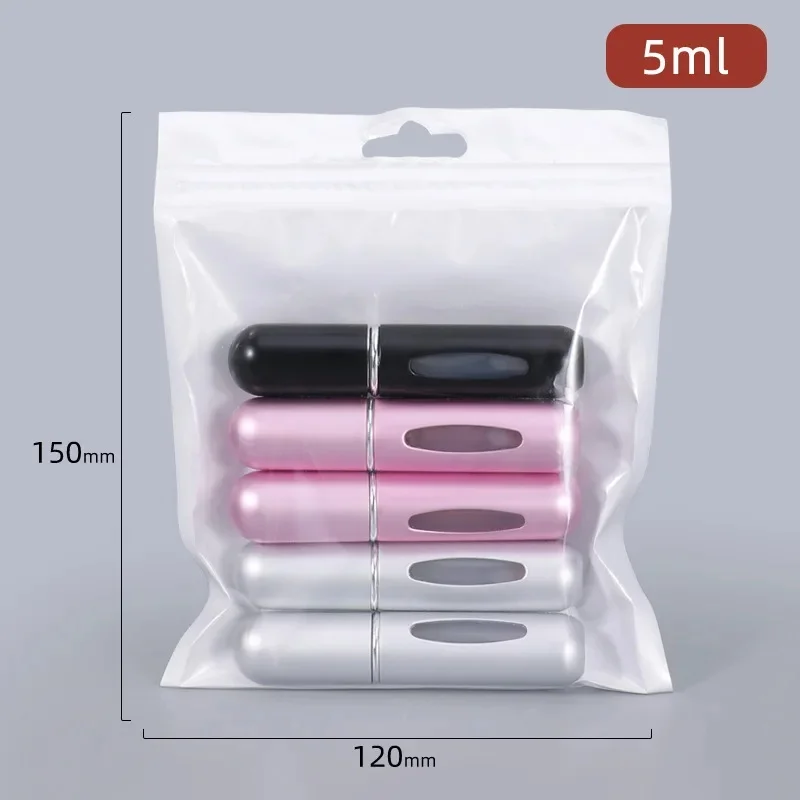 Mini butelki na perfumy 5 ml z pompką - zestaw 5 sztuk podróżnych Khaki