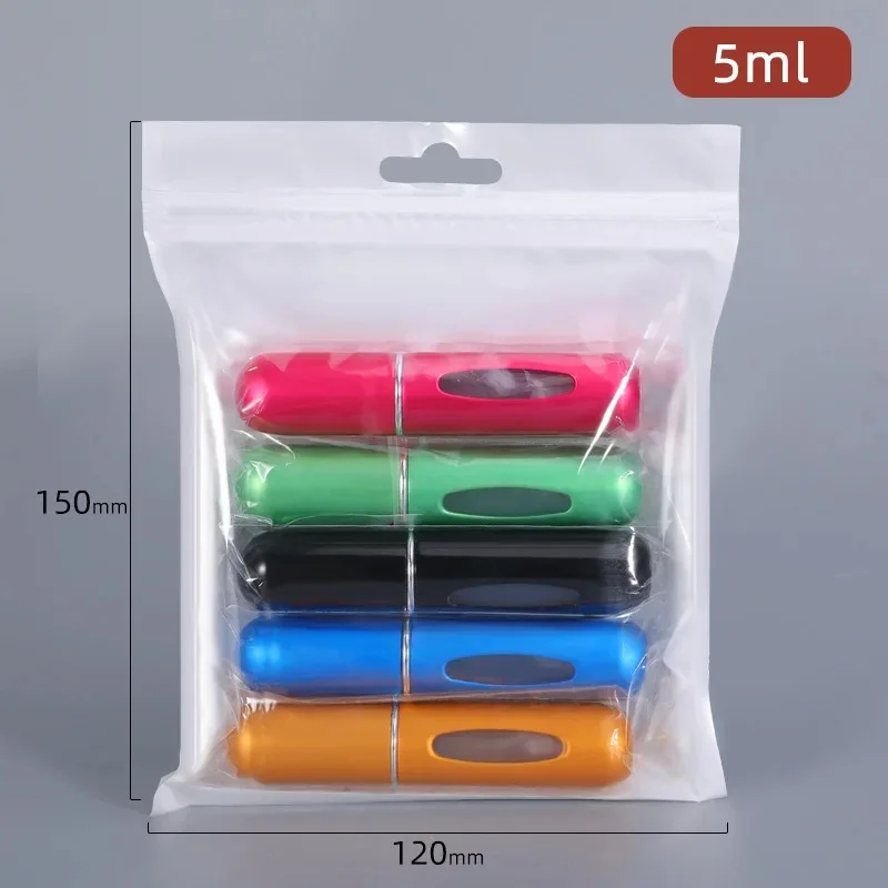 Mini butelki na perfumy 5 ml z pompką - zestaw 5 sztuk podróżnych Jasnozielony