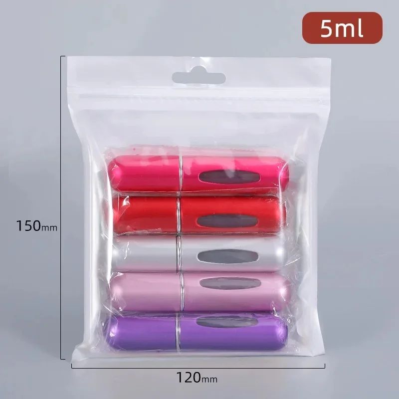 Mini butelki na perfumy 5 ml z pompką - zestaw 5 sztuk podróżnych Jasnożółty