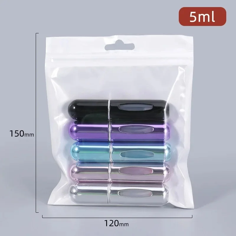 Mini butelki na perfumy 5 ml z pompką - zestaw 5 sztuk podróżnych śliwka