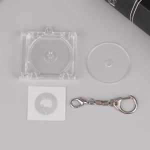 Mini CD brelok - puste etui na płytkę, dekoracyjna zawieszka Czarny