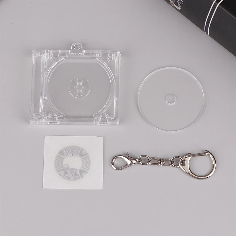 Mini CD brelok - puste etui na płytkę, dekoracyjna zawieszka Czarny