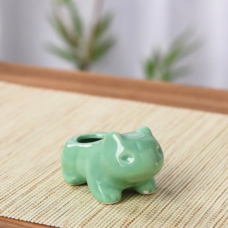 Mini ceramiczna doniczka na sukulenty z otworem Biały