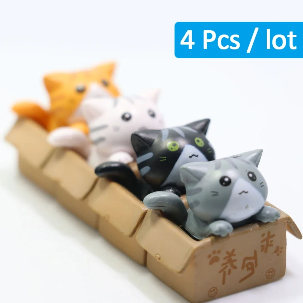 Mini figurka kociaka – słodka ozdoba ogrodowa i do pokoju śliwka