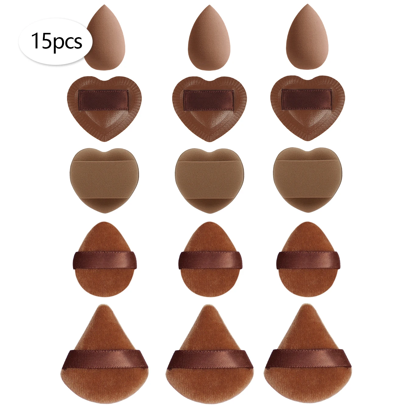 Mini gąbeczki do makijażu puff zestaw 15 lub 30 szt. Biały
